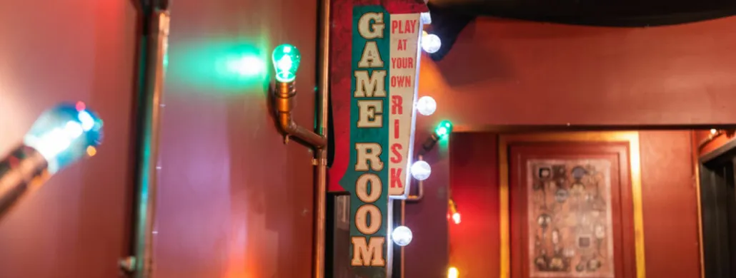The Game Room sign at Palace Games
